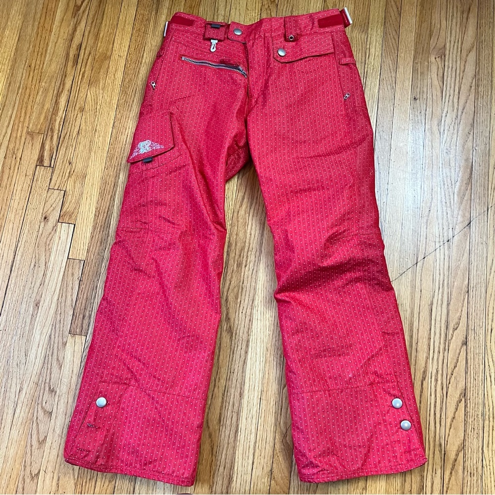 686 Smarty 3 in 1 Medium Women Ski Snow Snowboard Lined Pants Red